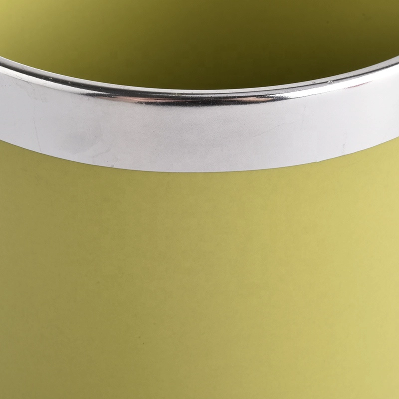 matte color ceramic candle holder with lid
