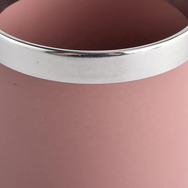 matte glazing color ceramic candle holder with lid