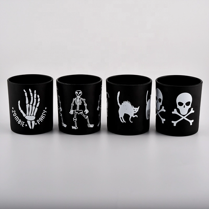Sunny black luxury glass jar for candle making party decoration