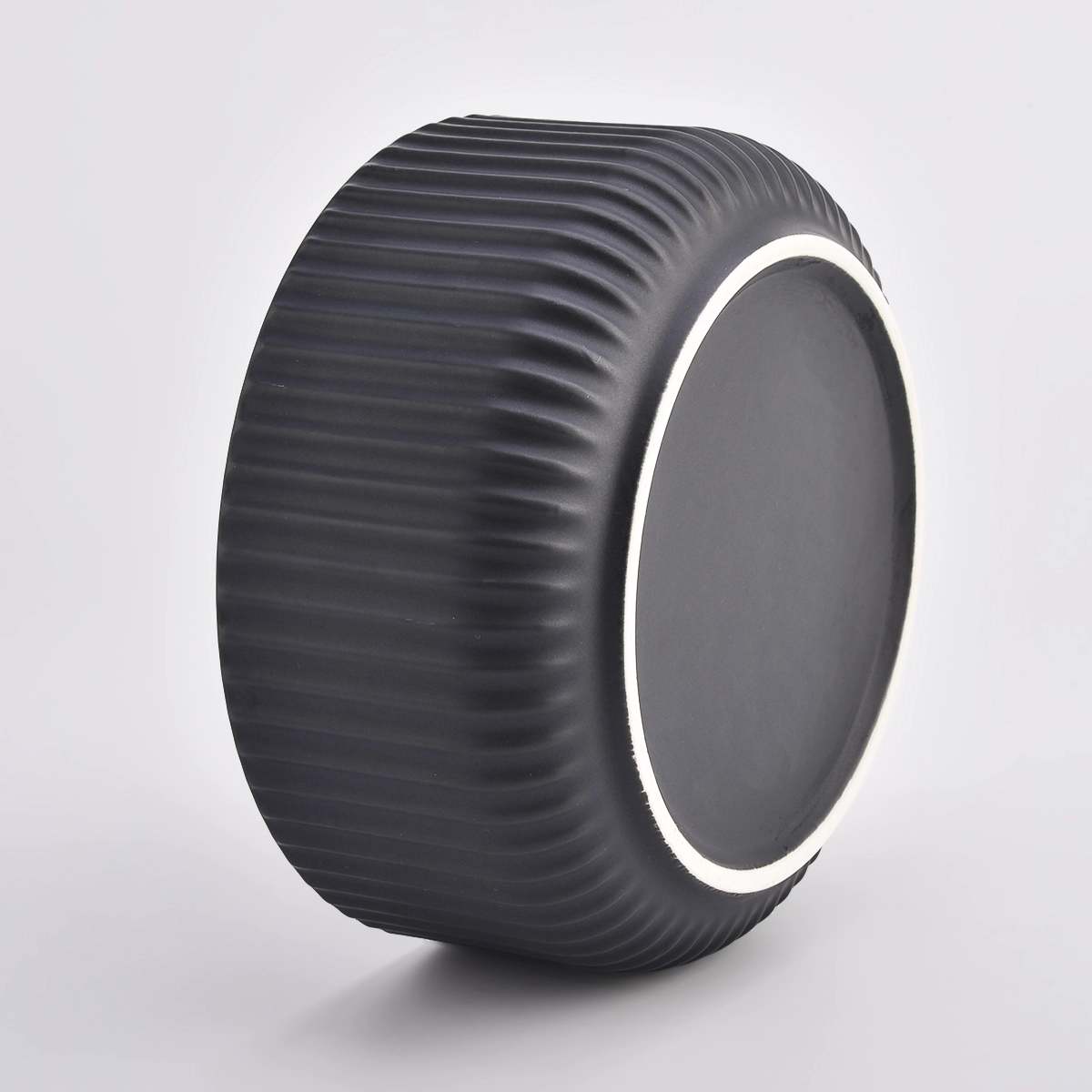 Large black ceramic candle containers for wholesale