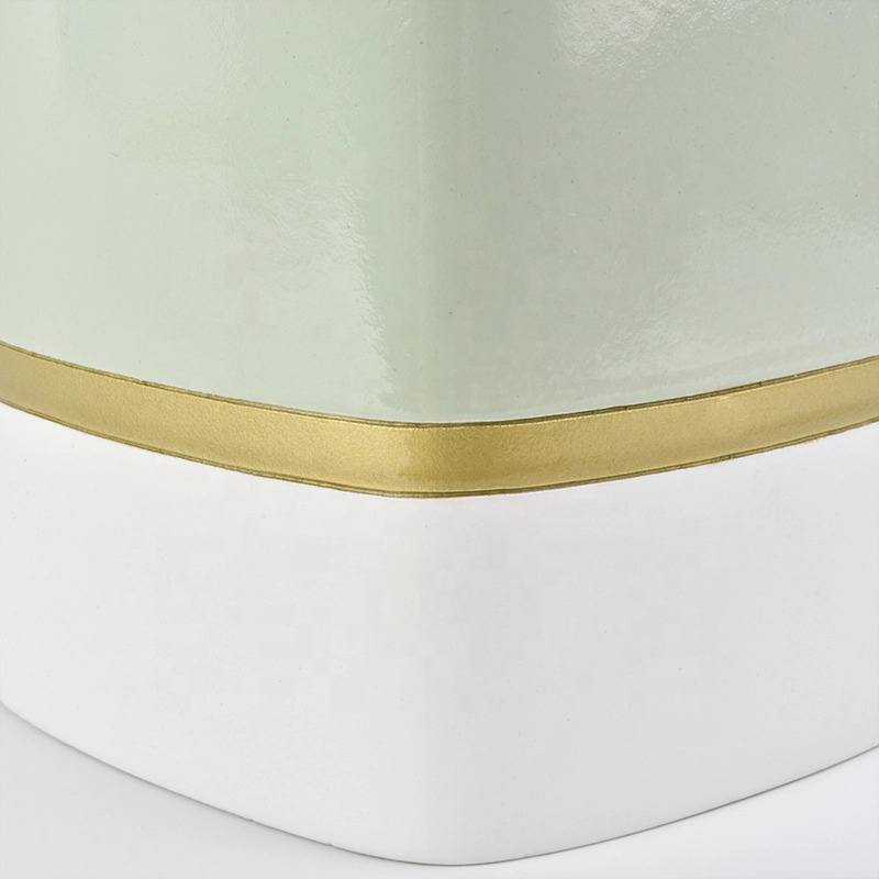 home decor green color concrete candle jars