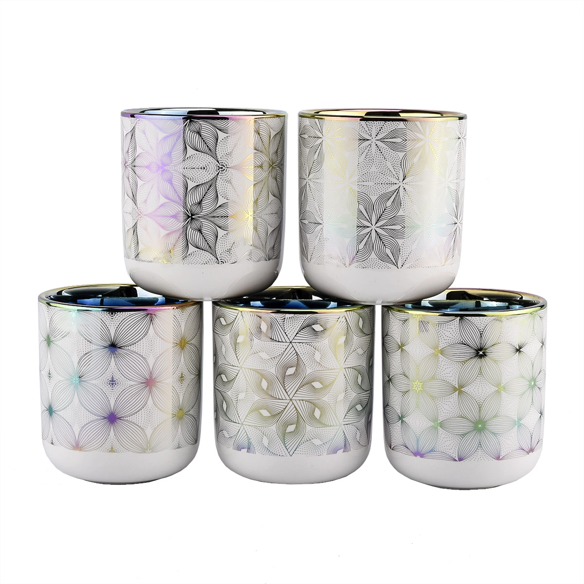 luxury round white ceramic candle jar