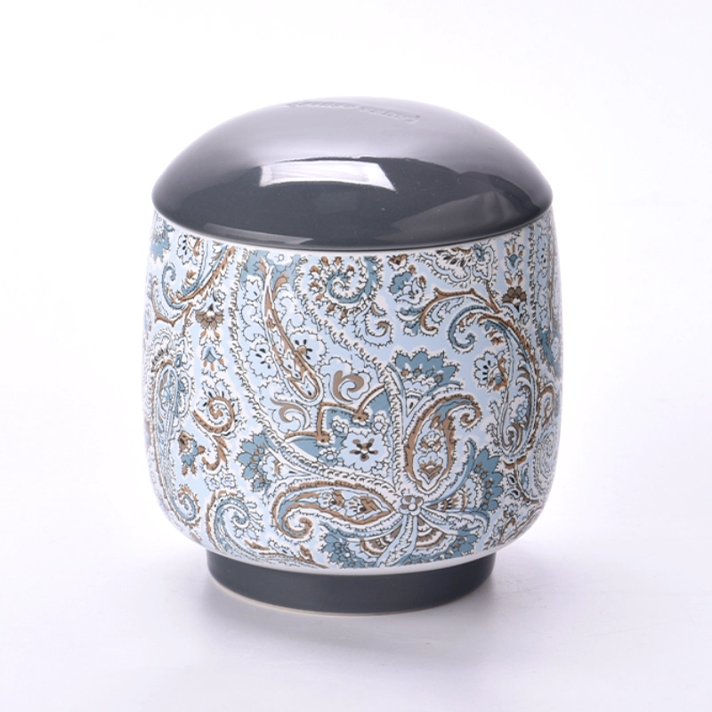 Supplier 8oz 10oz natural yoga ceramic jar wax candle OEM with ceramic lid