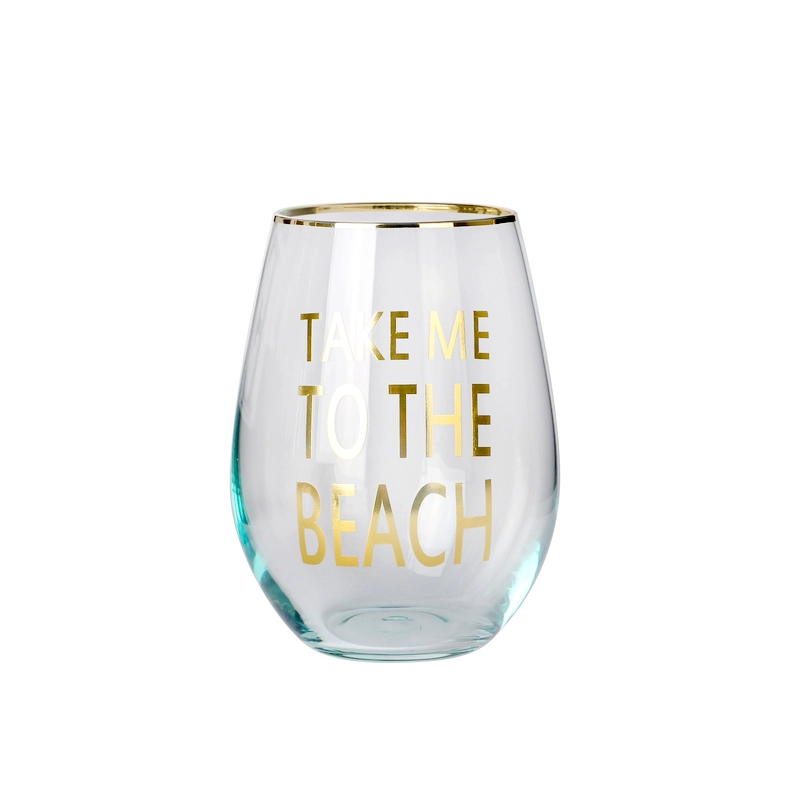 Bleu bleu vert or et or d'estampage en or Eau de décalage highball verre tasse de verre à cocktail