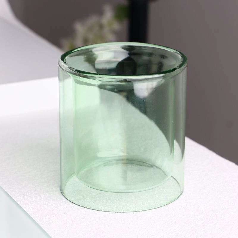 Garos de vela de vidrio de doble pared de color doble de 8 oz. velas perfumadas