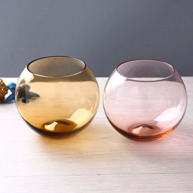mouth blown round bubble stemless wine glass set of 4