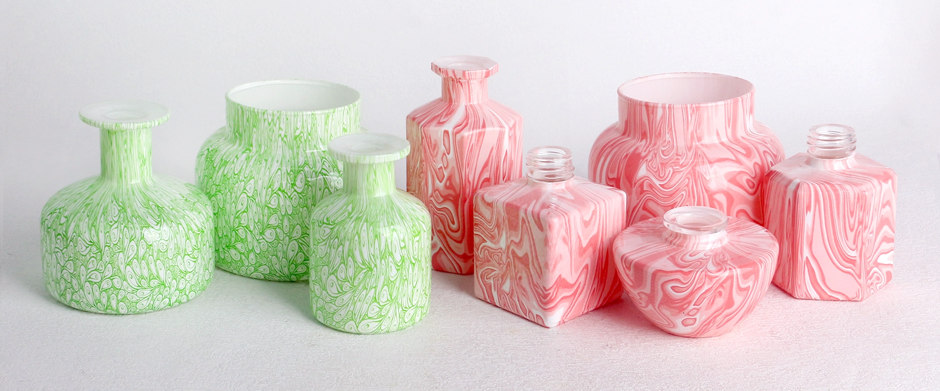 water transfer glass diffuser bottles banner