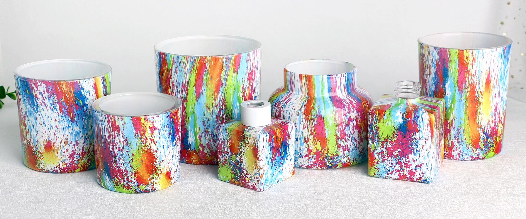 water transfer glass candle jars banner