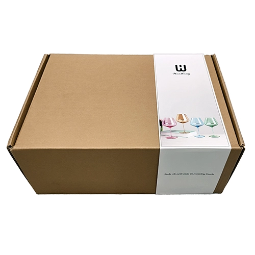brown box packing for wine glasses