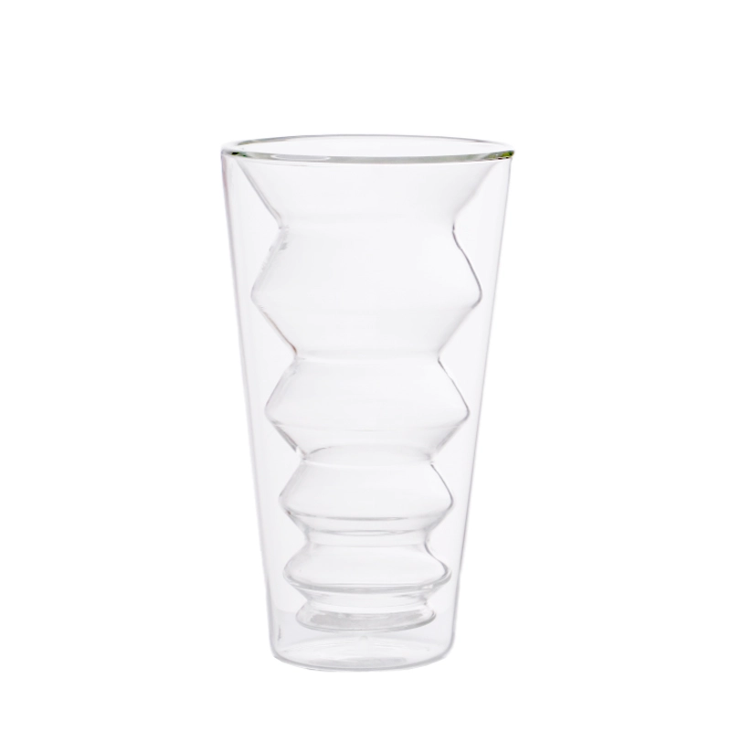 235 ml 6 oz Yalıtımlı cam çift duvarlı bira bardağı cam bardak bira köpüklü su için