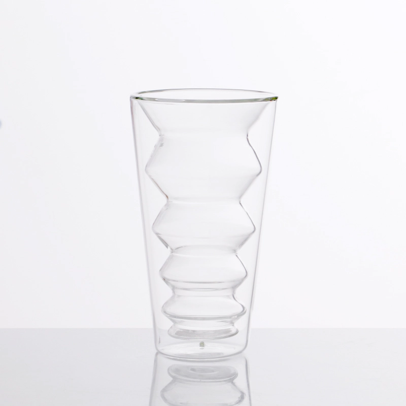 235 ml 6 oz Yalıtımlı cam çift duvarlı bira bardağı cam bardak bira köpüklü su için