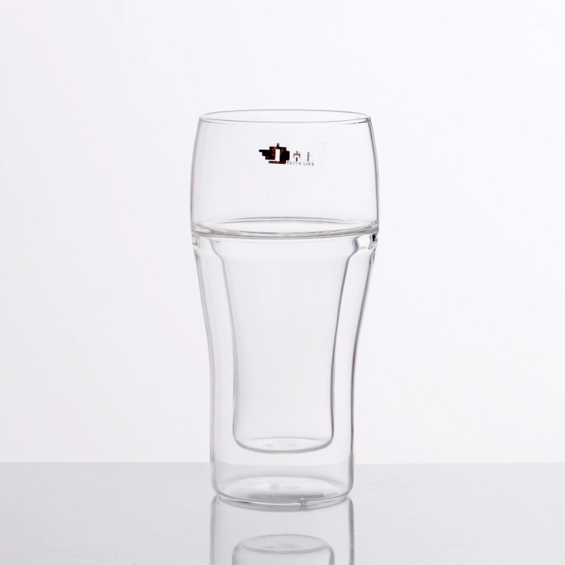275ml 9oz Insulated glass double wall pint glass tumbler for beer