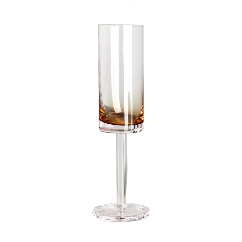 Cristal sans plomb cylindrique 150 ml 6 oz gobelets ambrés dégradés teintés flûte à champagne
