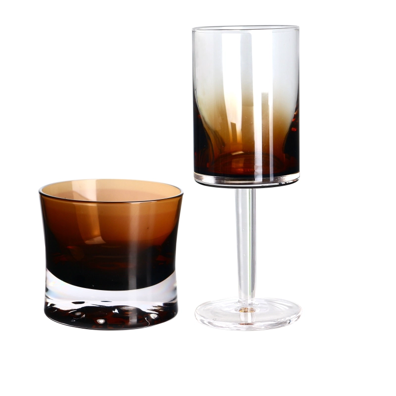 Cristallo senza piombo da 150 ml da 5 once di vetro whisky marrone color tazza pesante
