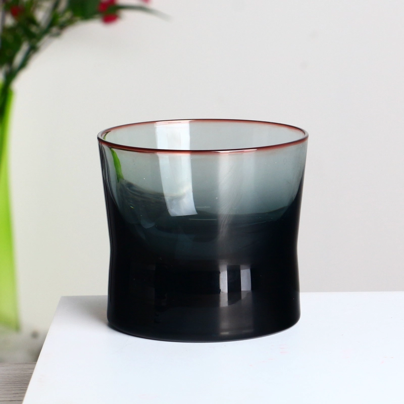 Lood gratis kristal 150 ml 5oz gekleurde blauwe zware basis whiskyglasbeker