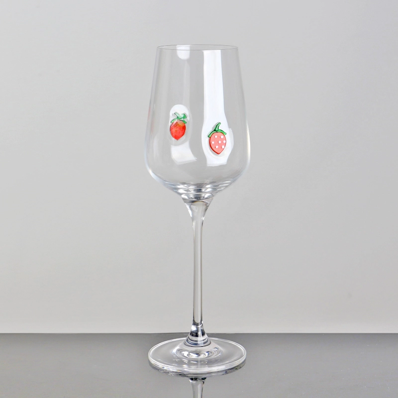 Handcraft Strawberry Pine Tree Inlay Decoratie 350 ml 12oz Bordeaux Wine Glasses Set