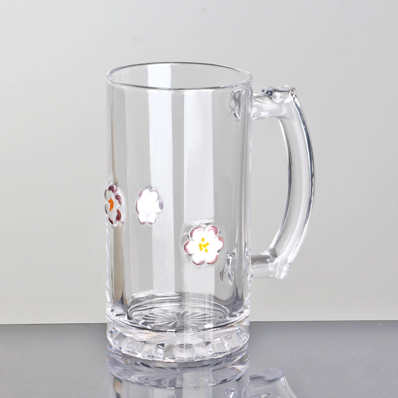 Classico premium per Natale 500 ml con tazza di birra in vetro intarsio di design di pinoli con maniglia
