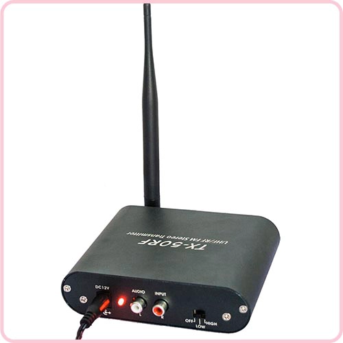中国 最新の3チャンネルワイヤレスハイパワーオプション500メートル作業範囲TX-50RF送信機サイレントディスコパーティーとイベント用 メーカー