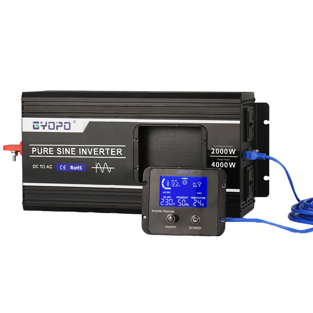 China 12V 220V 2000W Inverter  w/Detachable LCD - manufacturer