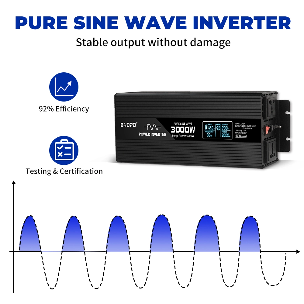 12V 220V 3000W Pure Sine Power Inverter