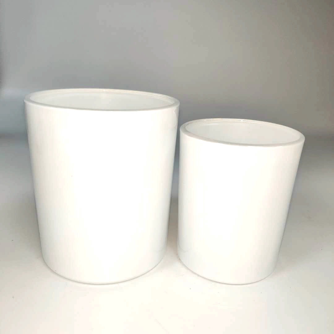 glossy white glass jars for candle making 400ml