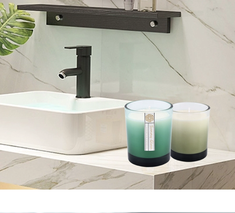 Custom candle glass jars gradient ramp decor 300ml Custom candle glass jars gradient ramp decor 300ml