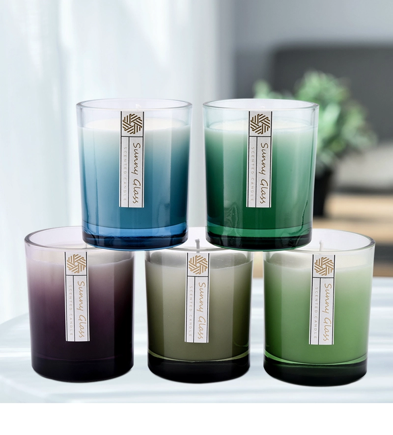 Custom candle glass jars gradient ramp decor 300ml Custom candle glass jars gradient ramp decor 300ml
