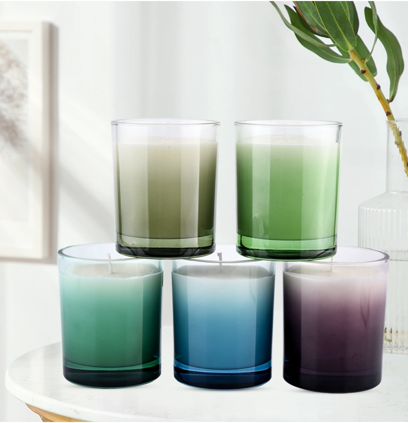 Custom candle glass jars gradient ramp decor 300ml Custom candle glass jars gradient ramp decor 300ml