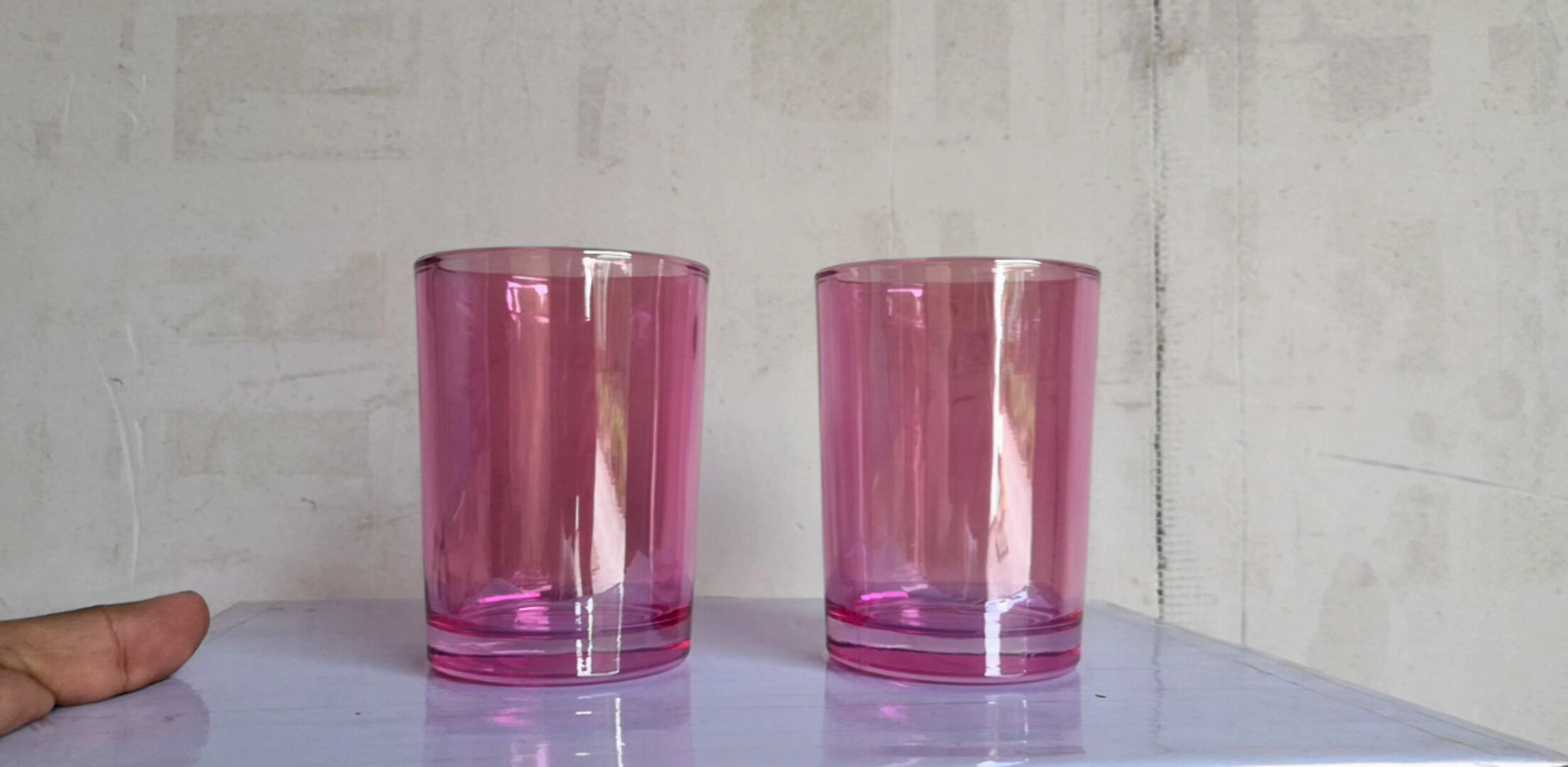 irridescent shiny glass candle jars with thick wall irridescent shiny glass candle jars with thick wall