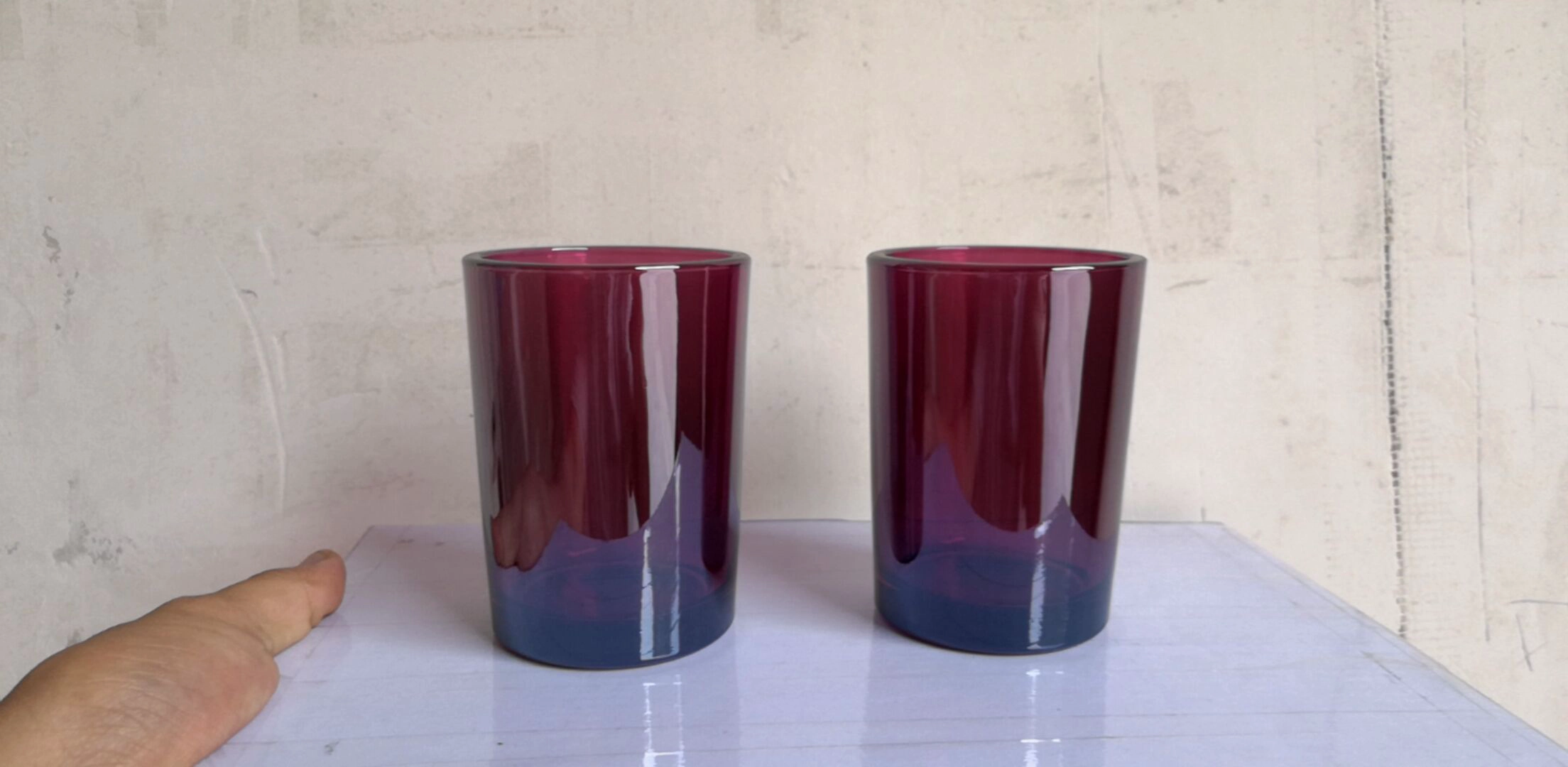 irridescent shiny glass candle jars with thick wall irridescent shiny glass candle jars with thick wall
