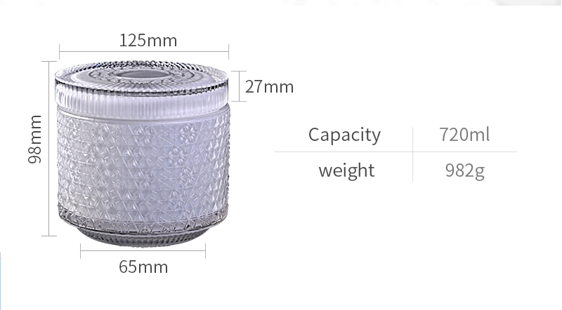 25oz 720ml luxury glass candle jars and lids wholesale snowflake pattern design 25oz 720ml luxury glass candle jars and lids wholesale snowflake pattern design