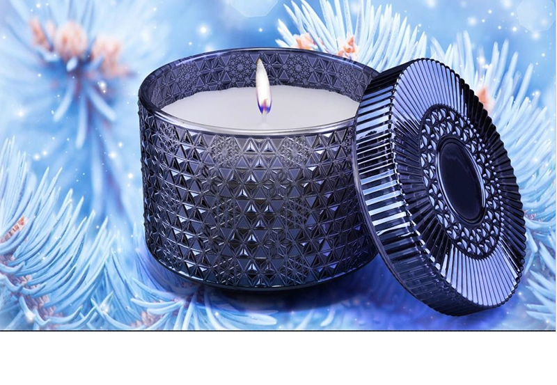25oz 720ml luxury glass candle jars and lids wholesale snowflake pattern design 25oz 720ml luxury glass candle jars and lids wholesale snowflake pattern design