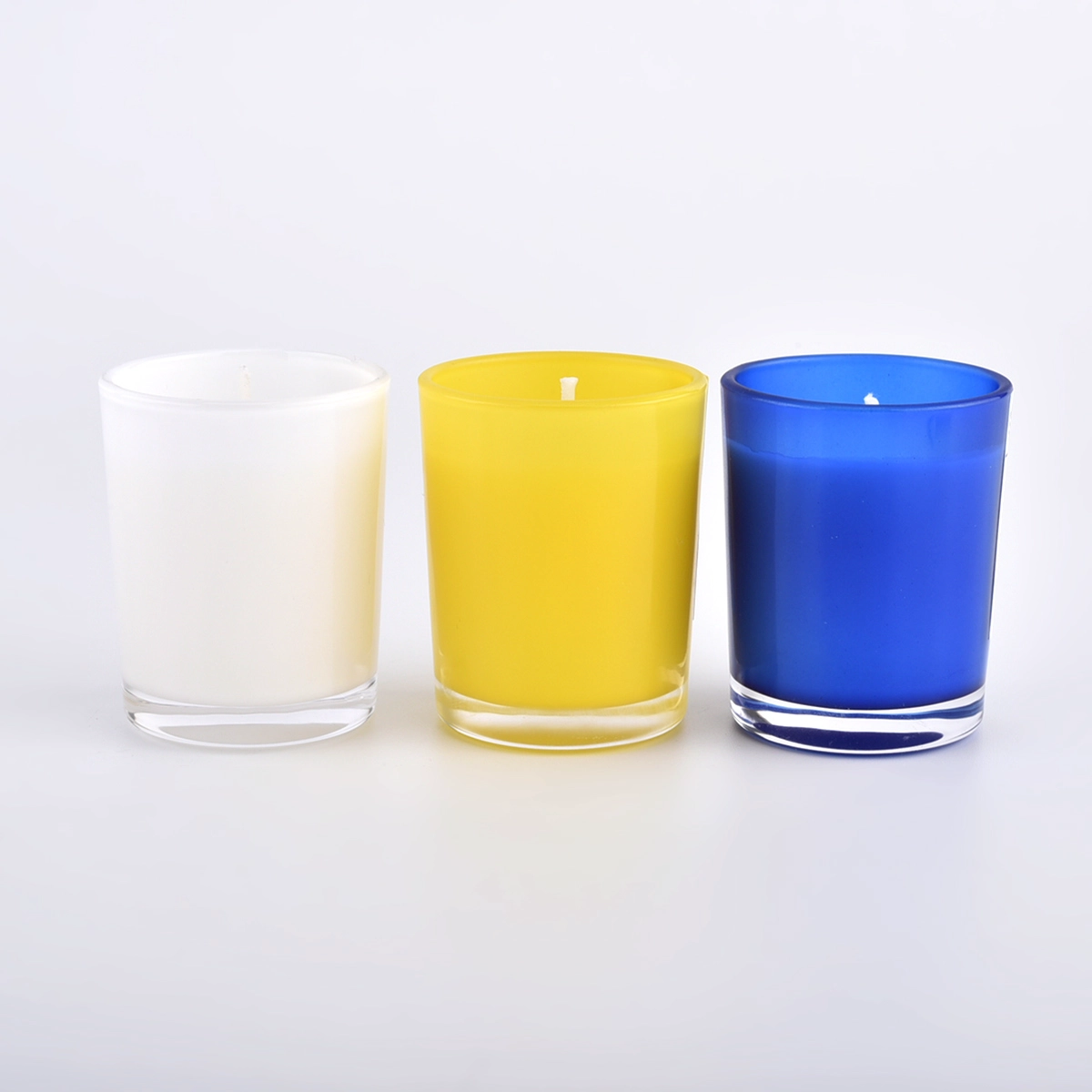 Mga sikat na silindro glass candle jar custom colors.