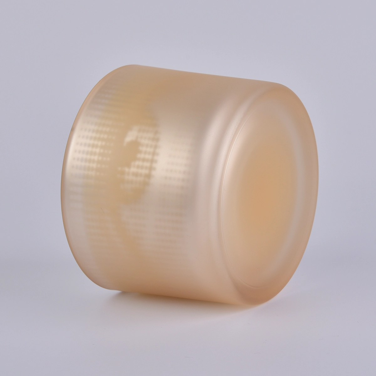 light yellow glass candle container with wood lid 500ml