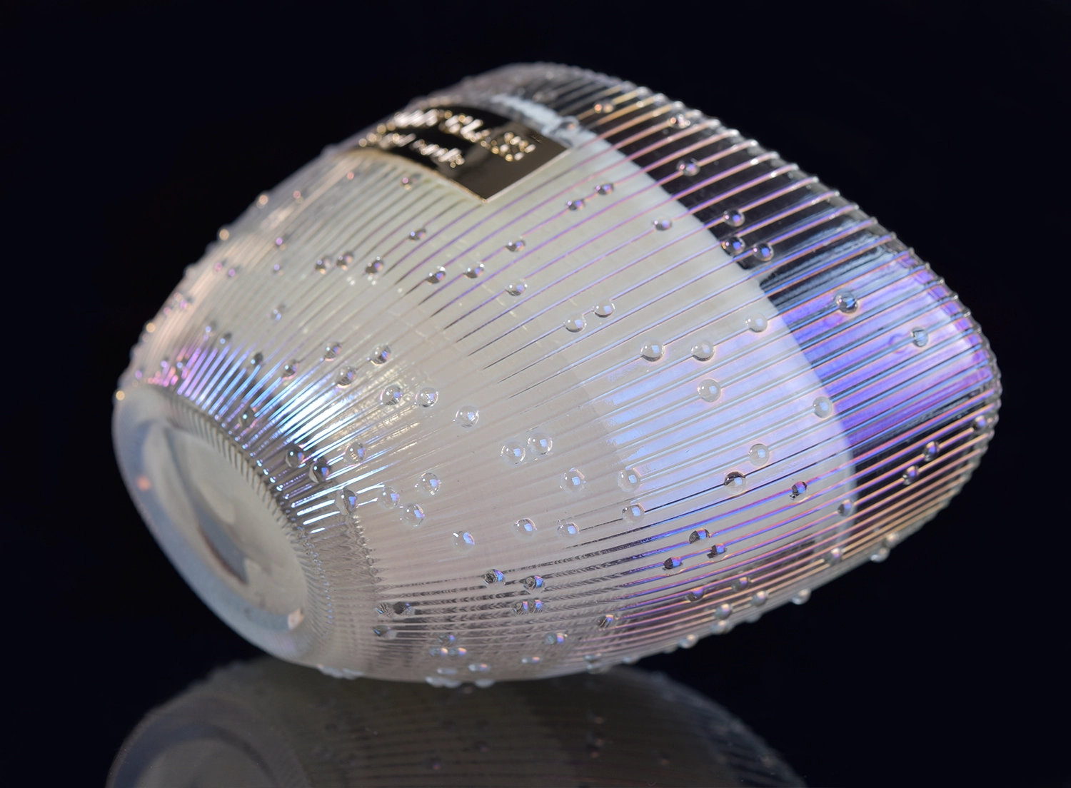Iridescent decoration boat shape glass candle holder from Sunny Glassware
