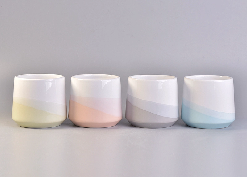 popular gloss ceramic candle container wholesale candle vessel