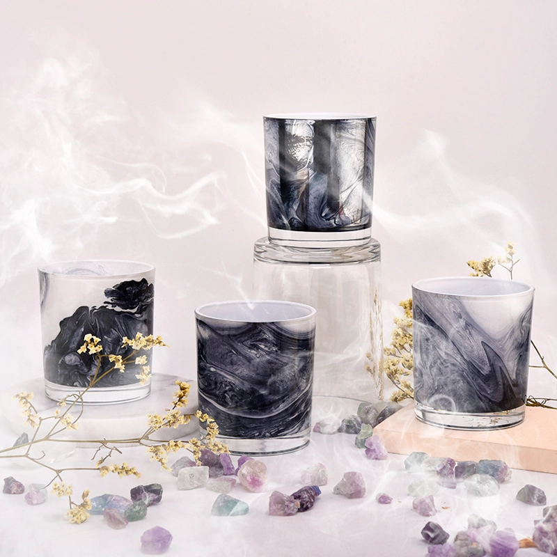 Custom hand paint colorful 8oz glass candle votives