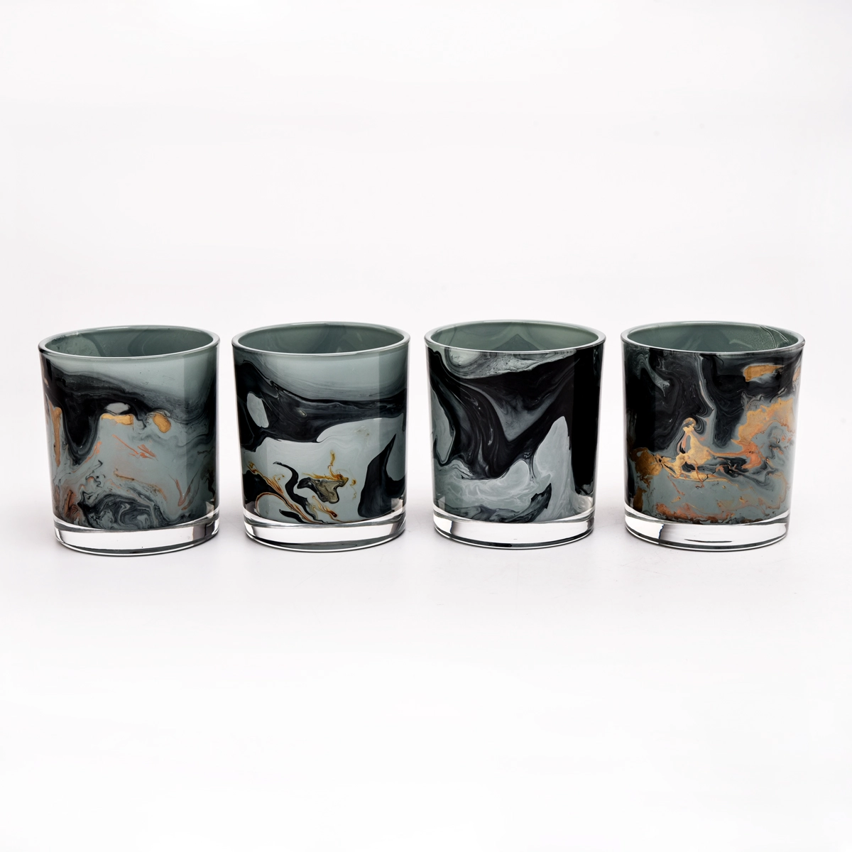 Custom hand paint colorful 8oz glass candle votives