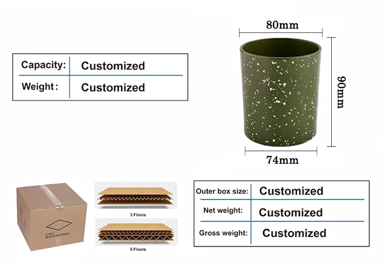High quality green glass candle vessel luxury candle Jar with Gift Box High quality green glass candle vessel luxury candle Jar with Gift Box
