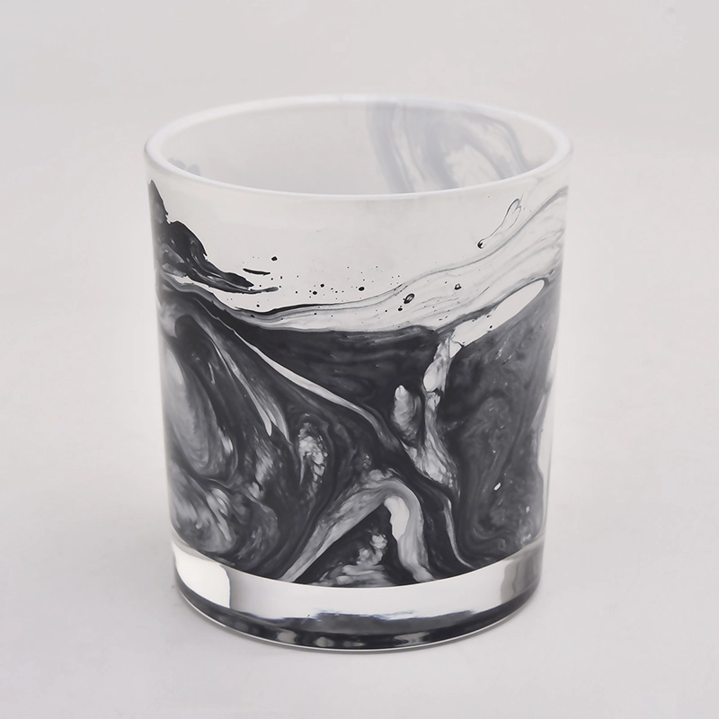 hand painting 8oz glass candle jars for wholesale 