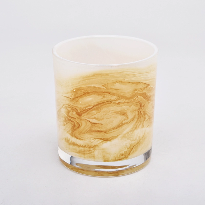 hand painting 8oz glass candle jars for wholesale 