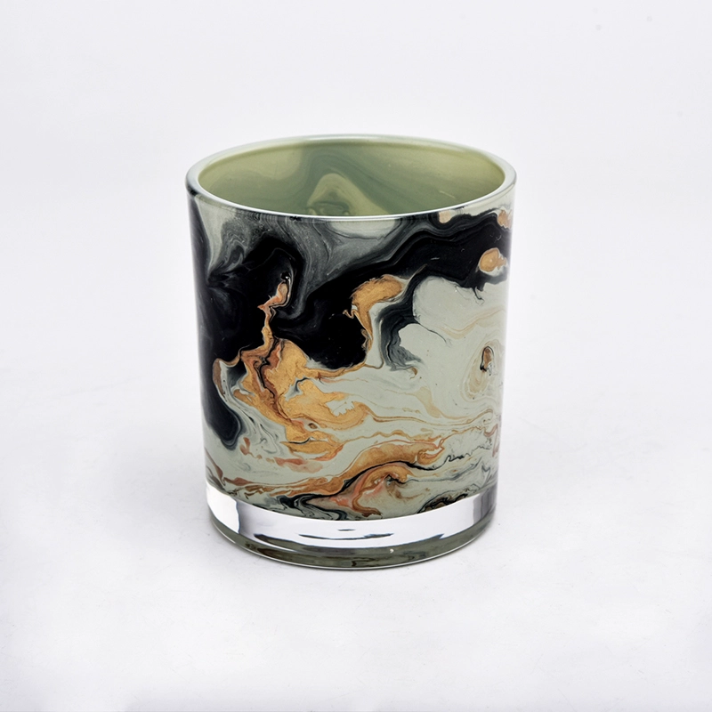hand painting 8oz glass candle jars for wholesale 