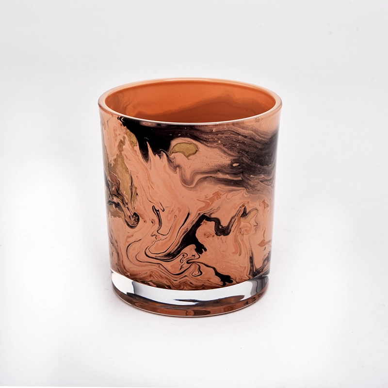 hand painting 8oz glass candle jars for wholesale 