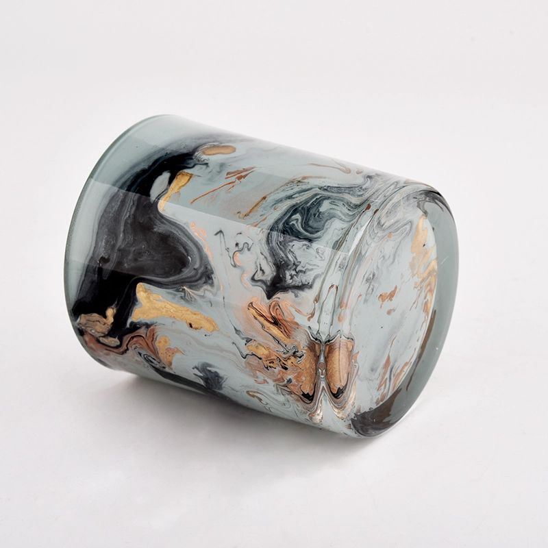 hand painting 8oz glass candle jars for wholesale 