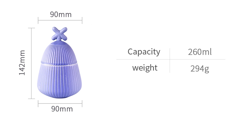 9oz Luxury matte ceramic candle jars with lid V-Shaped design