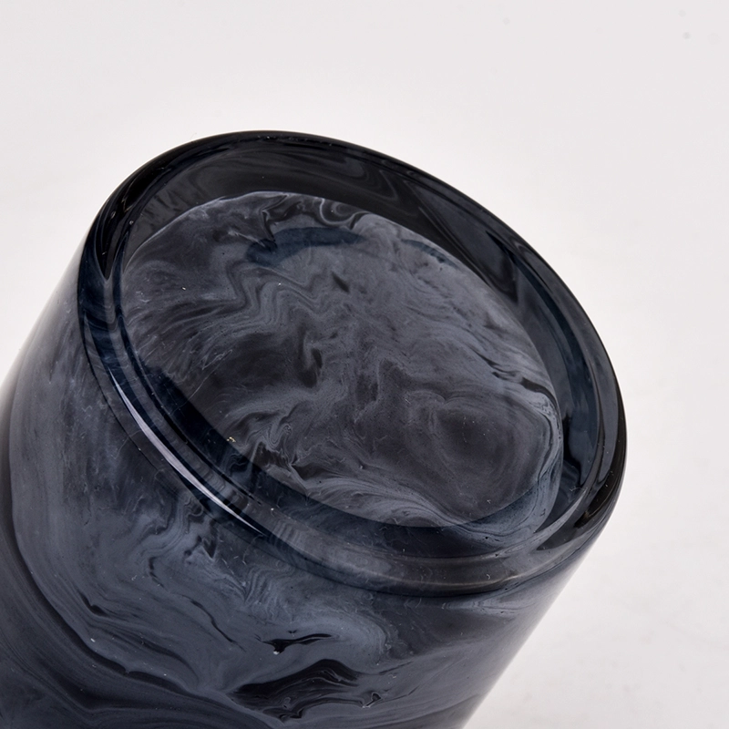 300ml glass candle holder, black glass jars for candle making