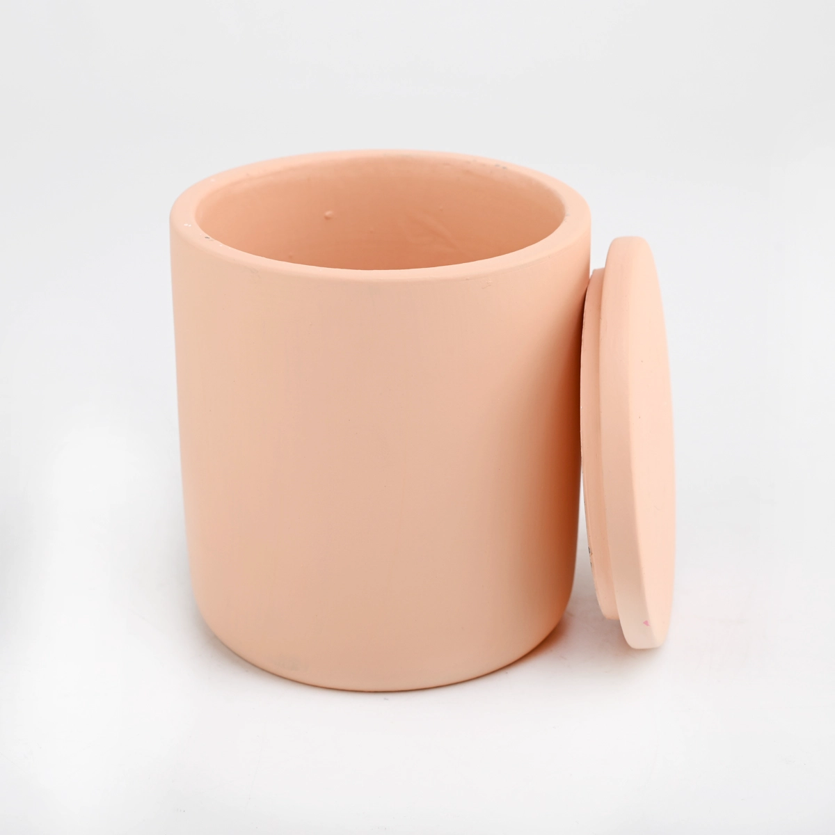 Sunny colorful concrete candle jar with lids for wholesale 