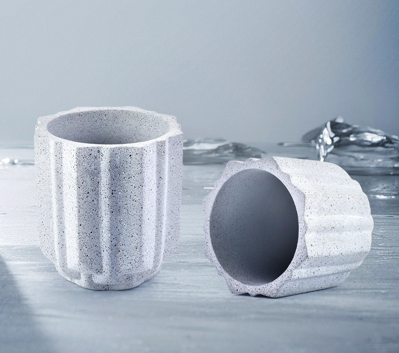 13oz 370ml concrete candle containers gear-shaped design
