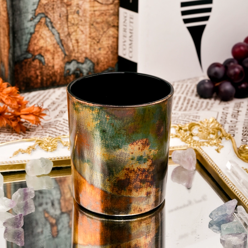 luxury rust decoration glass candle jars