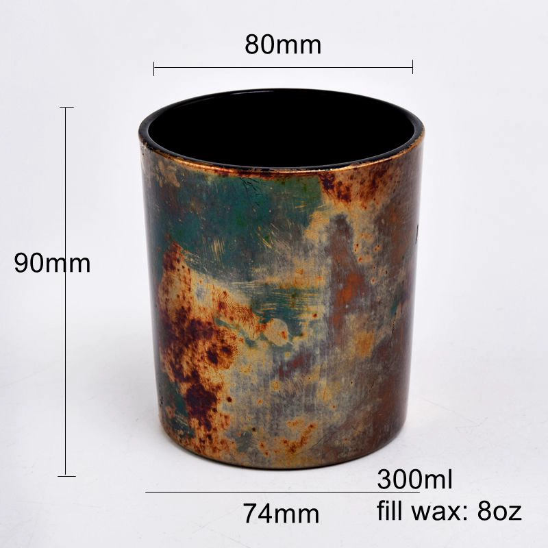 luxury rust decoration glass candle jars